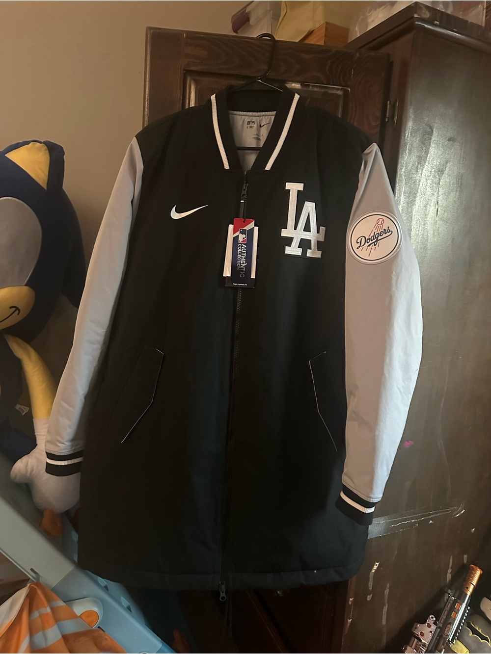 Nike Black and White LA Dodgers Varsity Jacket